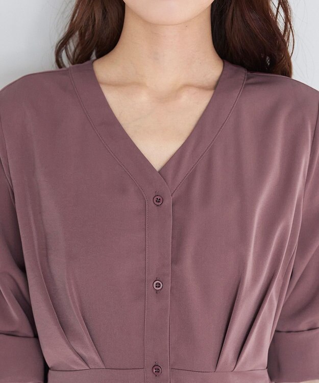 Tiaclasse 【新色追加・洗える】バックリボン前開きワンピース ピンク