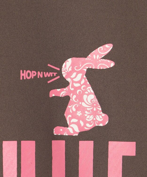 PW CIRCULUS 【吸水速乾 / UV遮蔽率99.5% UVカット / ストレッチ】【WOMEN】ラビットグラフィック ロングスリーブモックT ゴルフウェア レディース ダークブラウン系