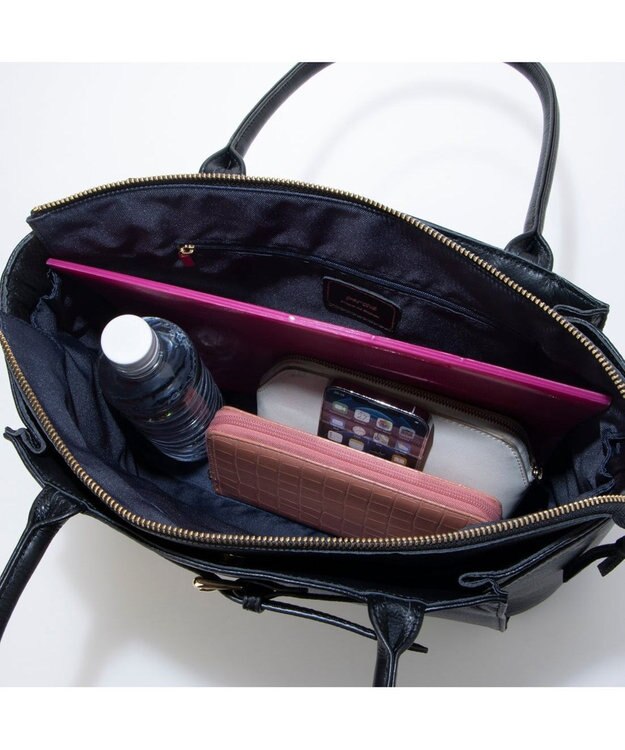 UNBILLION 【テレビ ドラマ着用アイテム】ペルケ perche / WEB限定牛革ソフトA4ベルトトート ブラック