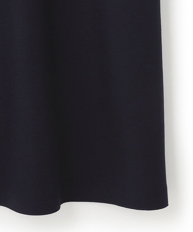 23区 【WEB限定カラーあり】ウール圧縮スムース Vネック ワンピース ダークネイビー