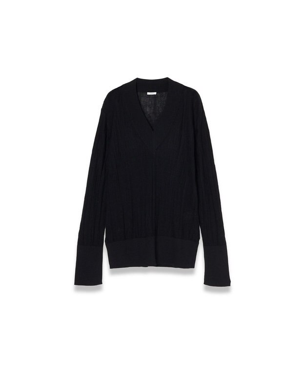 JOSEPH クリンクルリブ　Vネックニット Black