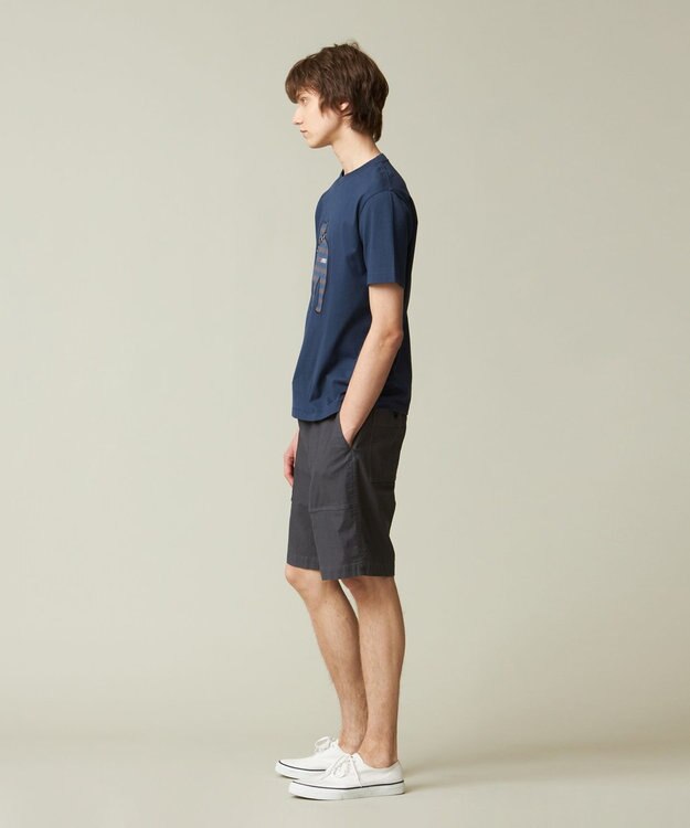 J.PRESS MEN 【UNISEX】ファブリックワッペン バックブルTシャツ ダルブルー系