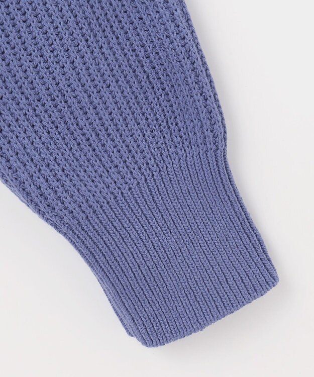 ANY 【洗濯機可/UVカット/アンチピリング】コットンメッシュニット ブルー