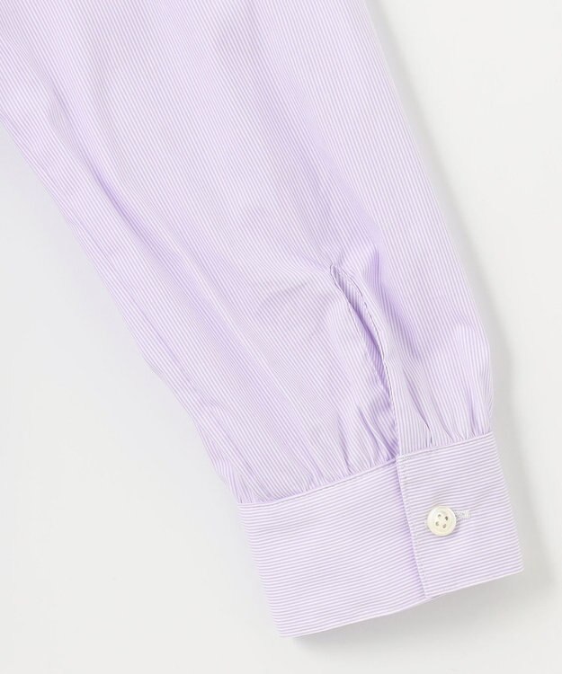 J.PRESS LADIES 【洗える】BEZ VEGA ストライプ ピンタック ブラウス ふじ色系1