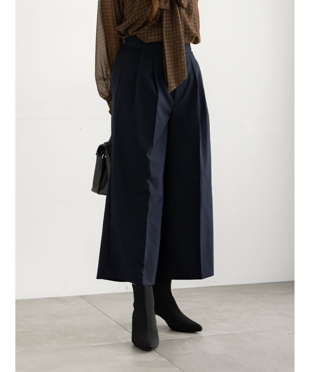 Te chichi パターンアソートワイドクロップトパンツ ネイビー