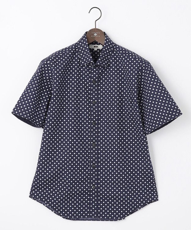 JOSEPH ABBOUD 【イージーケア】小紋プリント 半袖シャツ ネイビー系6