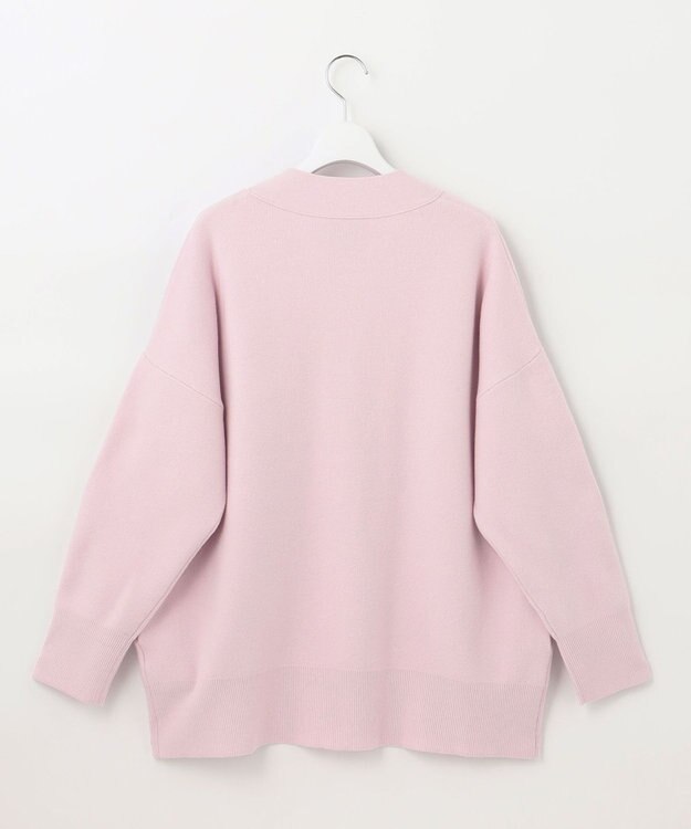 UNFILO 【軽量】コットンミックスニット カーディガン ローズ系