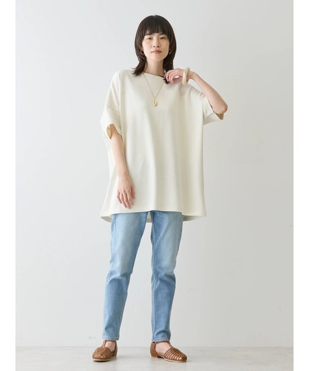 AMERICAN HOLIC ミニ裏毛ポンチョチュニック1 Ivory