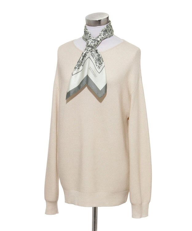 MOONBAT MACKINTOSH PHILOSOPHY(マッキントッシュ フィロソフィー）シルクスカーフ ボタニカル 68×68㎝ 日本製 グレー