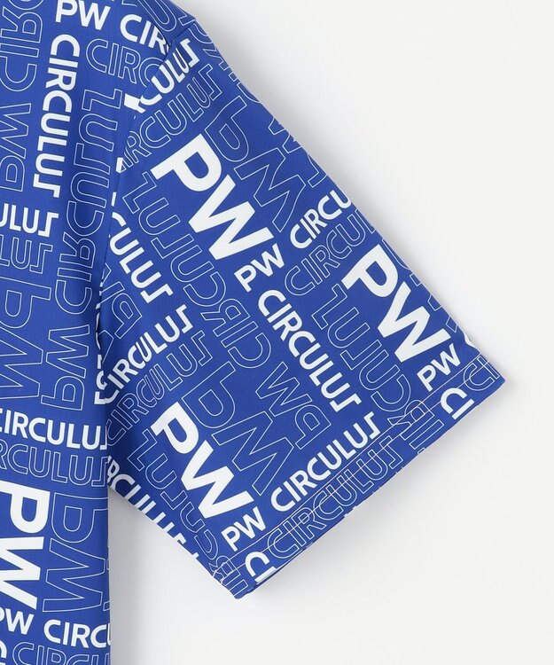 PW CIRCULUS 【UVカット / 吸水速乾 / 伸縮性抜群】【MEN】PWロゴ柄モック サックスブルー系5