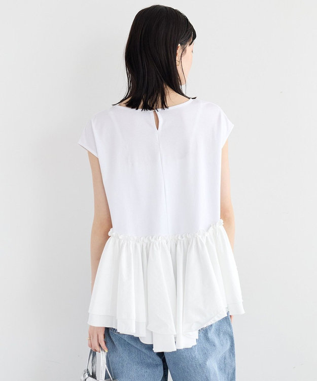 YECCA VECCA アシメペプラムカットソー Off White