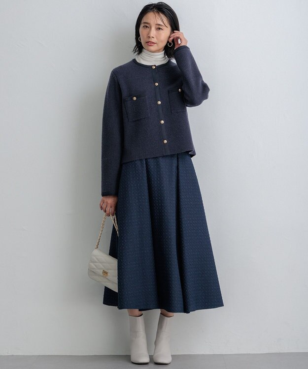 23区 L 【Oggi1月号/CLASSY.11月号掲載】スムージーコットン タートルネック ニット ホワイト系