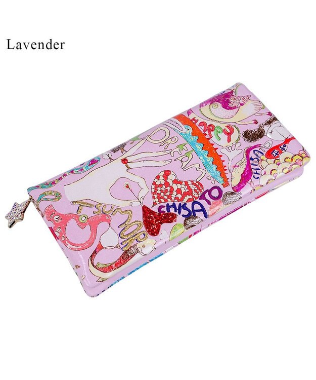 tsumori chisato CARRY ハッピースタッフ　長財布　2つ折り　かぶせ ラベンダー