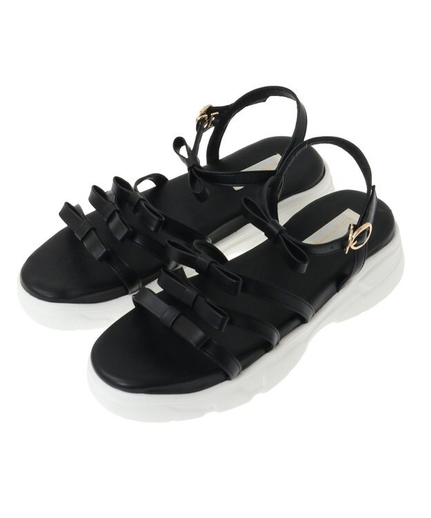Maison de FLEUR オペラリボンスニーカーサンダル Black