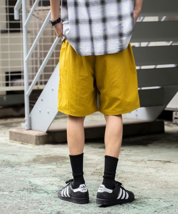 WEGO 【速乾/ウエストゴム/SMLサイズ】ナイロンイージーショーツ マスタード