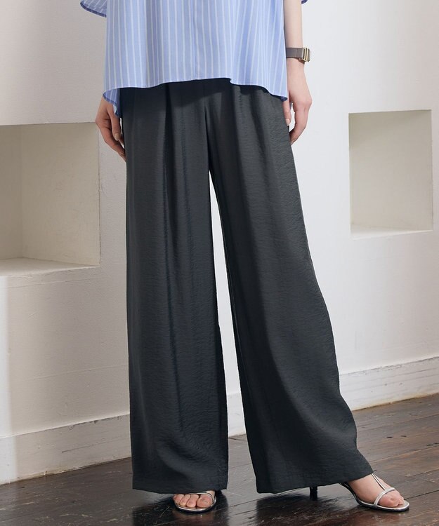 自由区 S 【セットアップ対応】エアリーツイルワイド パンツ ［新色］ブラウン