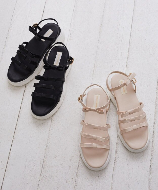 Maison de FLEUR オペラリボンスニーカーサンダル Black