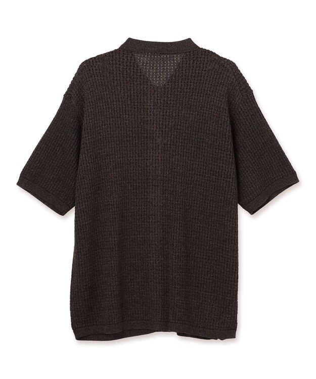 UNFILO MENS 【接触冷感】ドライタッチ メッシュニットシャツ ブラウン