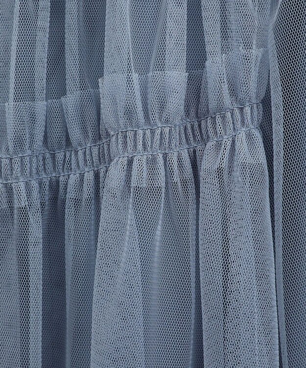 earth music&ecology シャーリングギャザーチュールスカート Blue