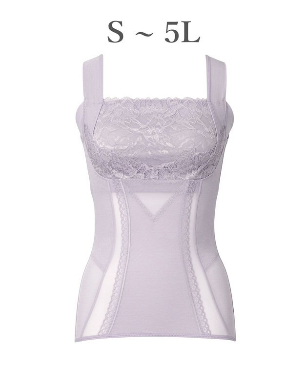 BRADELIS New York 【BRADELIS NewYork peace】楽なのに細みえバストアップシェイパー24 ブラデリスで1番の補正力  ノンワイヤーブラキャミ ボディスーツ ニッパー ブラトップ DB524102 ラベンダーグレー