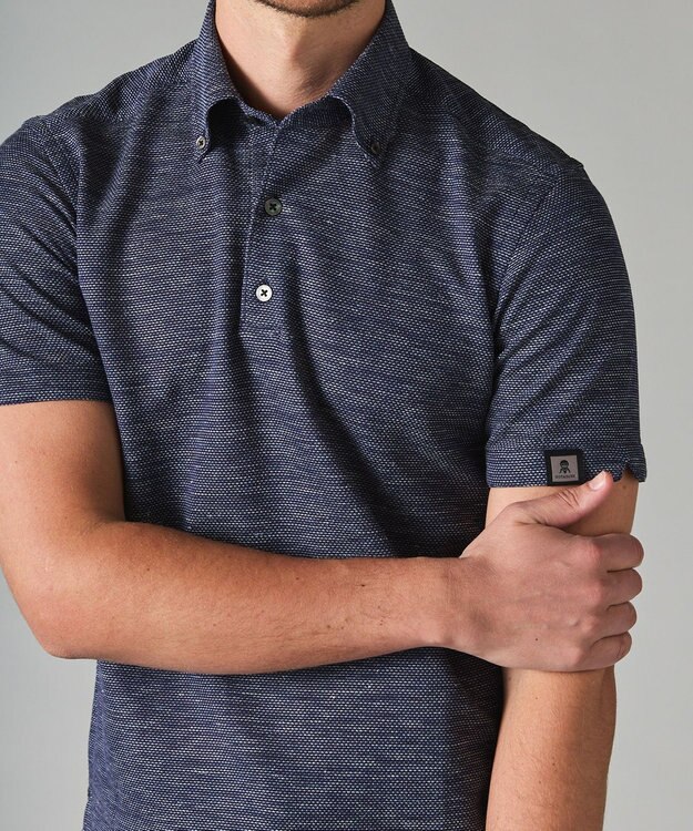 GOTAIRIKU 【麻混の清涼感】ノルマンディーリネン ボタンダウンポロシャツ(24年モデル) ネイビー系