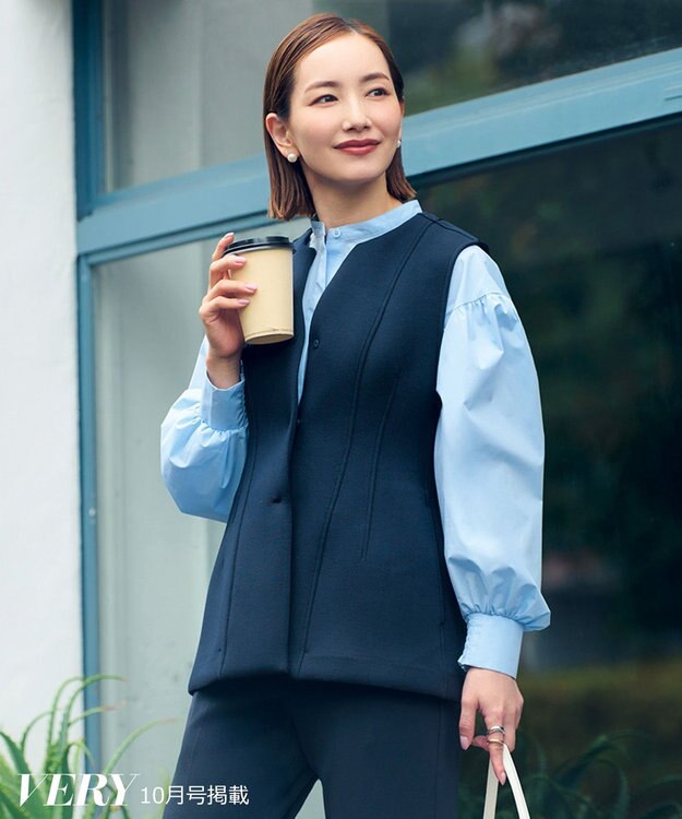 はな ベスト ジレ 「VERY×UNFILOコラボ」BEAUTY FORM JERSEY+ ペプラムジレ