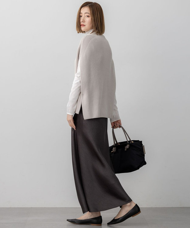 23区 S 【CLASSY.掲載/洗える】スムージーコットン タートルネック ニット ホワイト系