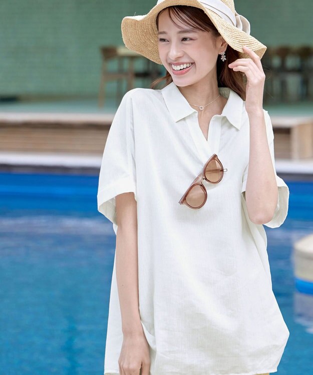 Tiaclasse  ツバ広リボンハット ライトベージュ