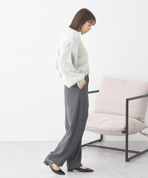 earth music&ecology タックコクーンパンツ Charcoal Gray