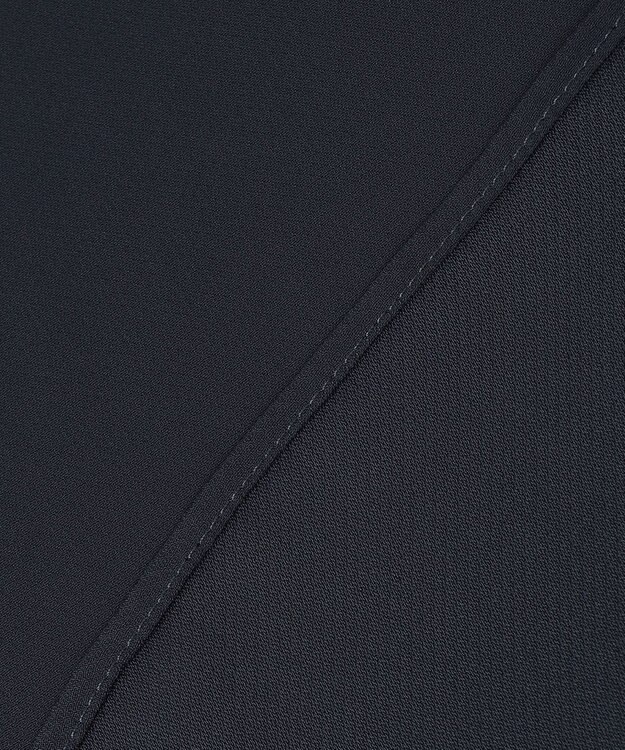 ICB 【新色追加・接触冷感・UVケア・速乾・洗える】BackSatinAmunzen  5分袖 キーネックブラウス ネイビー系