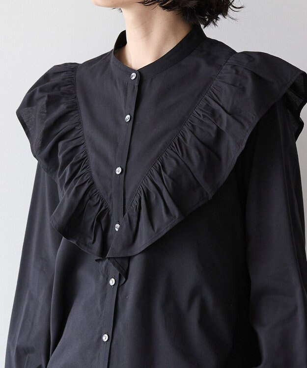 AMERICAN HOLIC スタンドカラーフリルブラウス Black