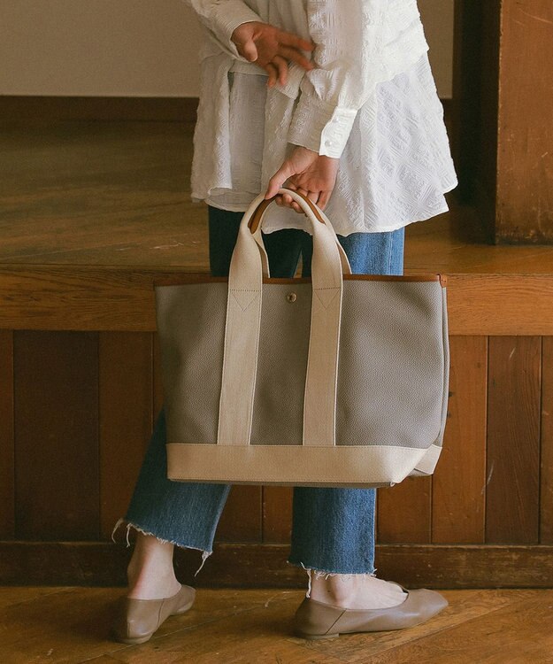 TOPKAPI 【Breath TOPKAPI】SCOTCH GRAIN スコッチグレイン ネオレザー A4トートバッグ ライトグレー