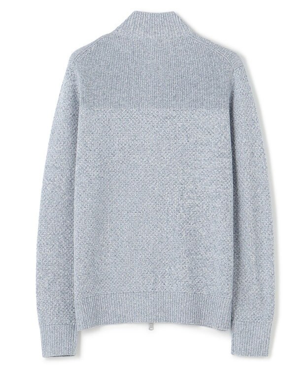JOSEPH HOMME シルクバルキーハニカム　ジップアップニット サックスブルー系