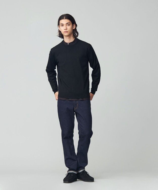 J.PRESS MEN ハイゲージ クルーネックニット ブラック系