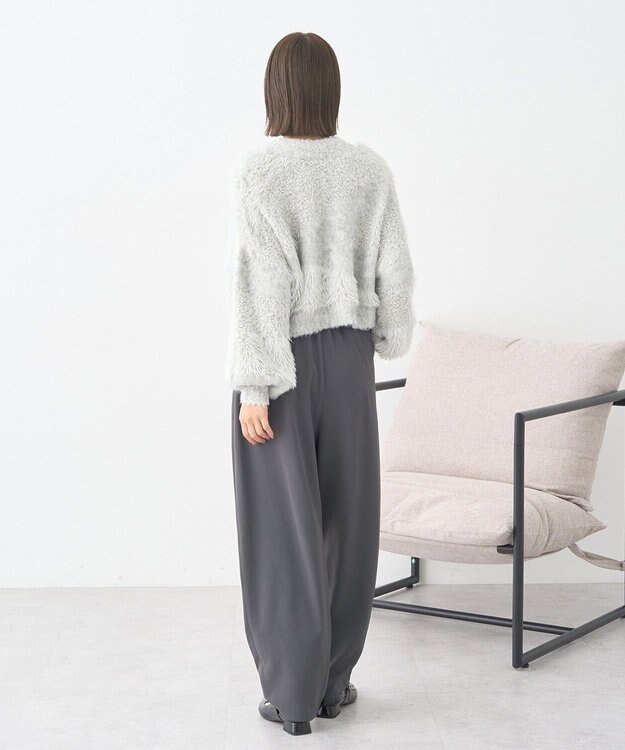 earth music&ecology タックコクーンパンツ Charcoal Gray