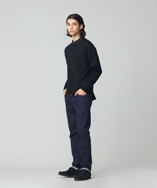 J.PRESS MEN ハイゲージ クルーネックニット ブラック系