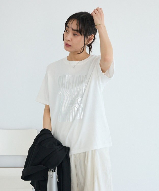 CRAFT STANDARD BOUTIQUE ツイストロゴハーフスリーブTシャツ Off White