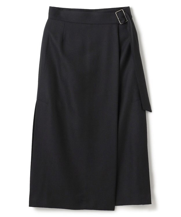 BEIGE， TERNES / ウールナローラップスカート Black