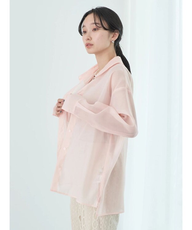 earth music&ecology オープンデザインシアーシャツ Orange