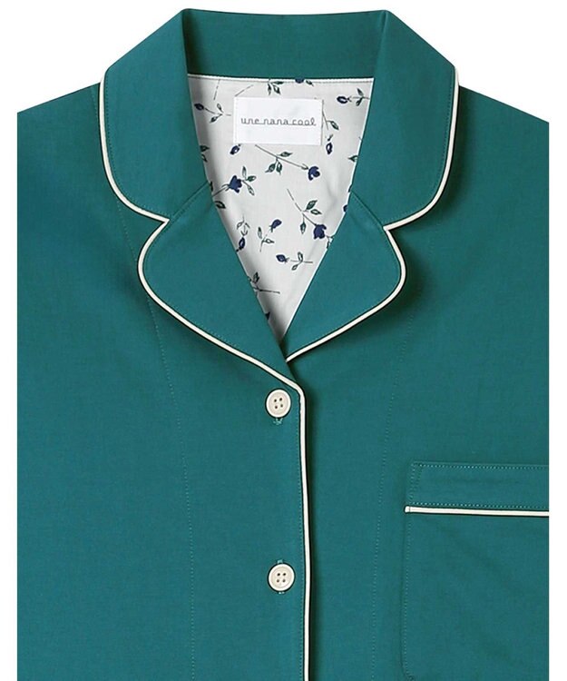 une nana cool 【綿100%】72/2 メガハイゲージパジャマ MADE WITH LIBERTY FABRIC グリーン