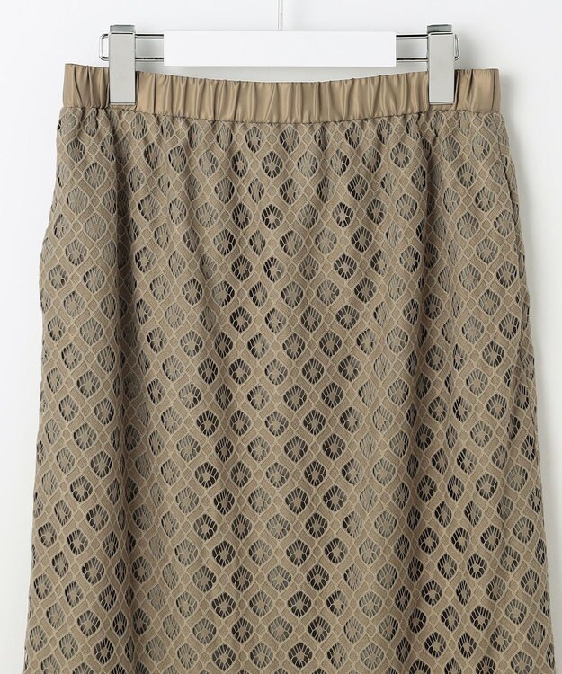 自由区 【SHIHOさん着用・こだわり素材・セットアップ対応】パネルレース スカート カーキ