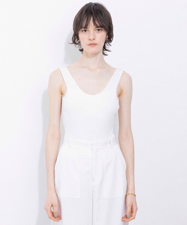 NAVE 【Nave・洗える/ストレッチ素材】ボディスーツ タンクトップ ホワイト系