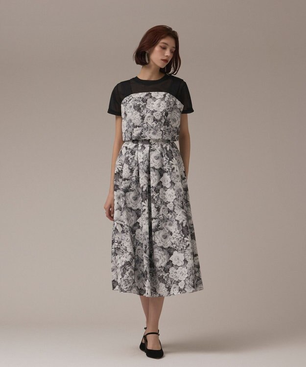 GRACE CONTINENTAL アンティークフラワーベアトップ ブラック