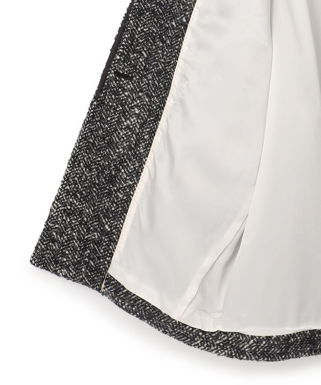 BEIGE， ROBY / フェイクレザーツイードコート Monotone