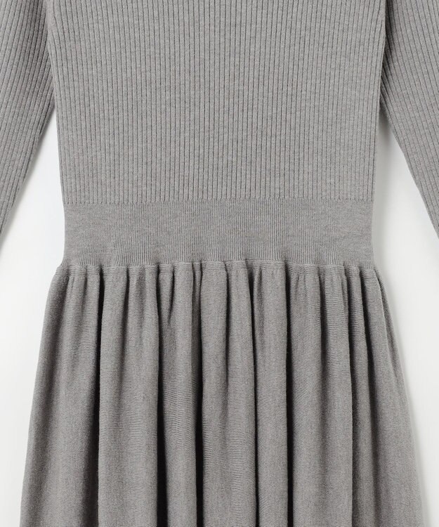 #Newans 【カシミヤ混】フィット＆フレアニットワンピース グレー