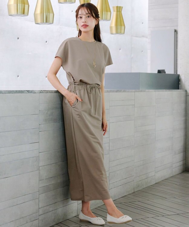 Tiaclasse 【洗える】フレンチスリーブカノコトップス ベージュ