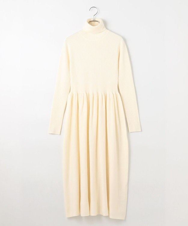 #Newans 【カシミヤ混】フィット＆フレアニットワンピース オフ