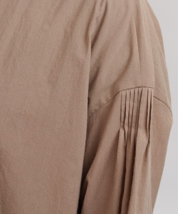 muuc コットンローン長袖ブラウス ブラウン