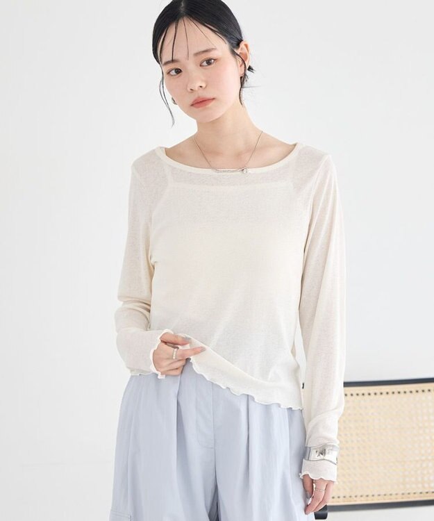 earth music&ecology 【SET】ツイストキャミレイヤードカットソー Ivory