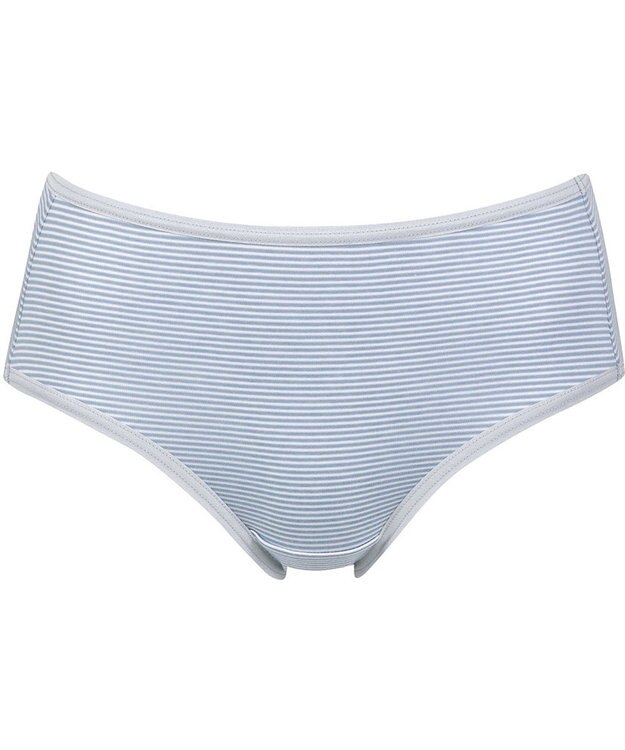 Wing ショーツ 綿混(身生地部) ここちよいフィット感 ムレにくい(身生地部) 【デイリーフィット 綿混ボーダー】 はきこみ丈ふつう EC2650 ウイング／ワコール グレイッシュブルー